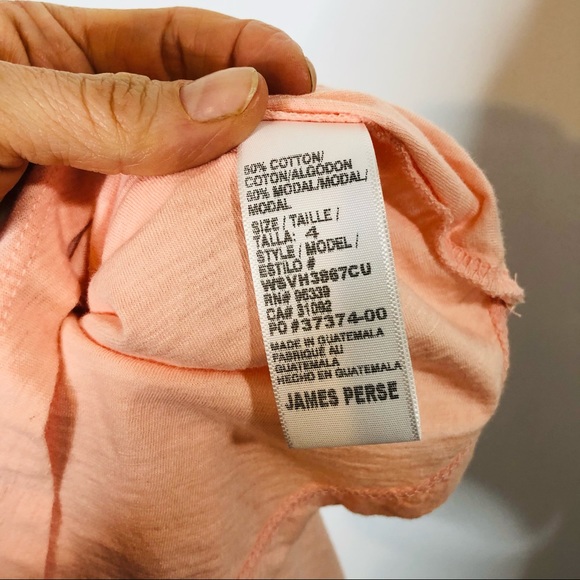 NWT! James Perse Peach Orange Pink Tank Top - Picture 9 of 9